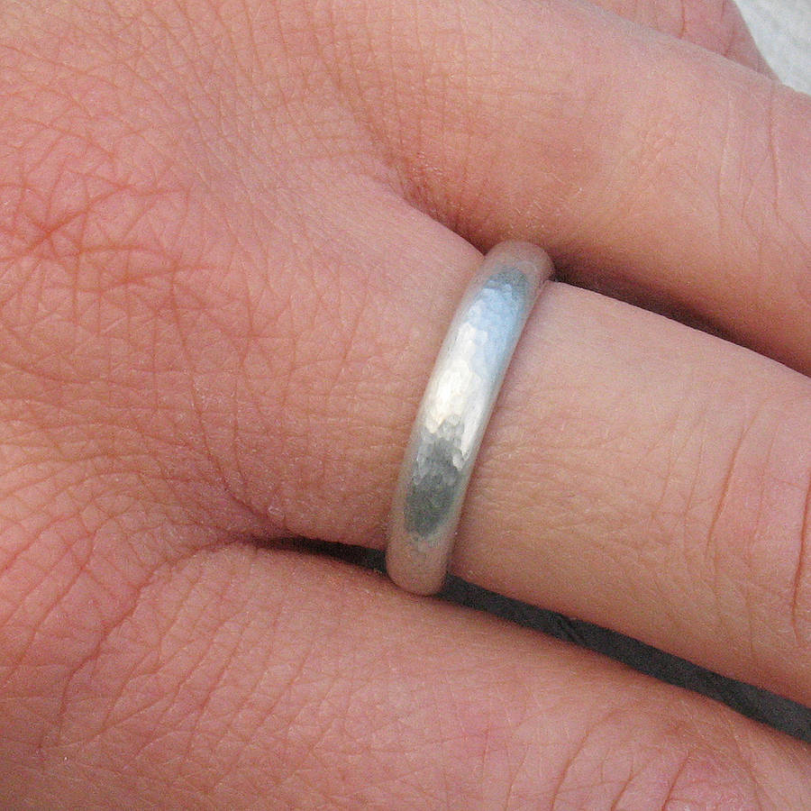 Handmade Sterling Silber gehämmert Ring