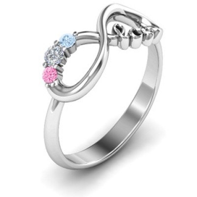 Customized Unendlichkeit Promise Ring mit Birthstone Unendlichkeit Love Ring