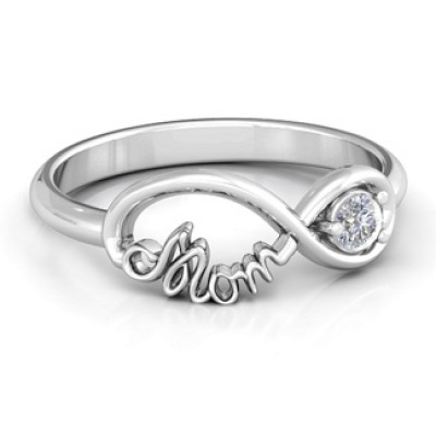 Mom Infinity Bond Ring mit Birthstone