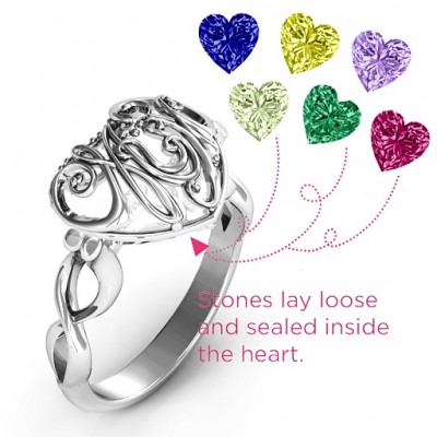 # 1 Mom Caged Herz Ring mit Infinity Band