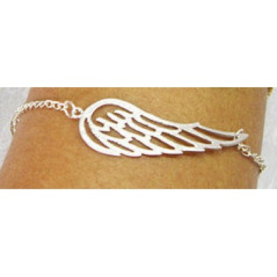 Personalisierte Engel Flügel Armband Silber