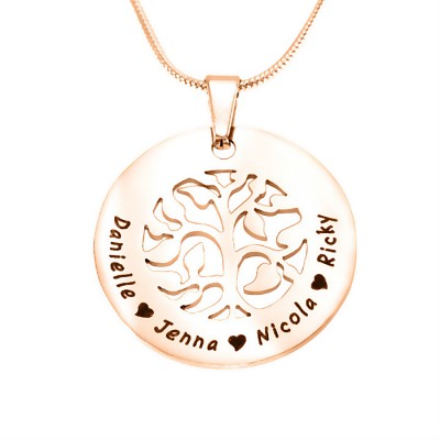 Personalisierte BFS Family Tree Halskette 18ct Rose Gold überzogen