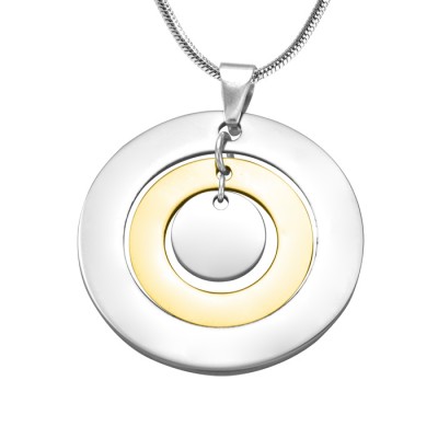 Personalisierte Kreise der Liebe Halskette ZWEI TON Gold, Silber,
