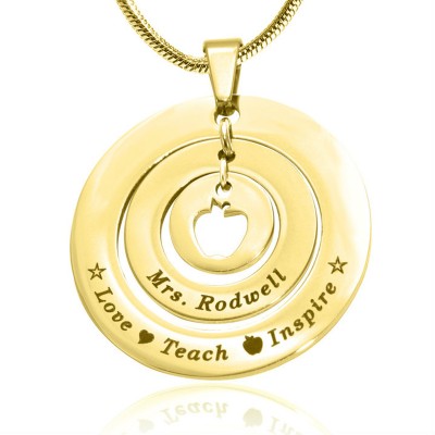 Personalisierte Kreise der Liebe Halskette Lehrer 18 karätigem Gold überzogen