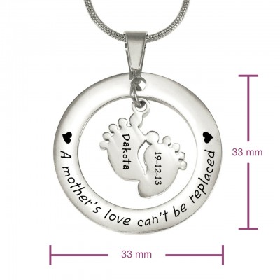 Personalisierte Cant Ersetzte Halskette Be Single Feet 18mm Sterling Silber