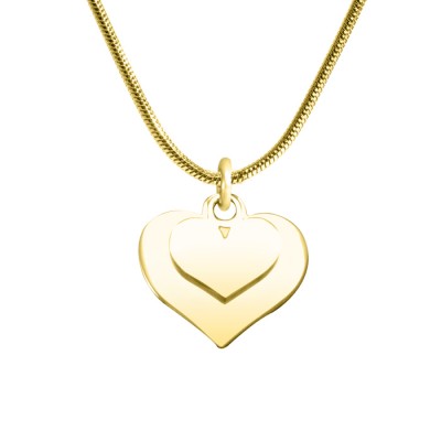 Personalisierte Doppel Herz Halskette 18 karätigem Gold überzogen