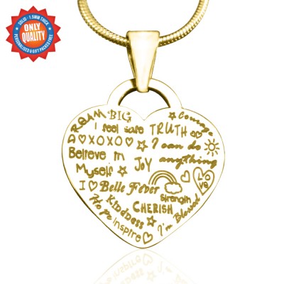 Personalisierte Herz der Hoffnung Halskette 18 karätigem Gold überzogen