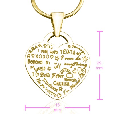 Personalisierte Herz der Hoffnung Halskette 18 karätigem Gold überzogen
