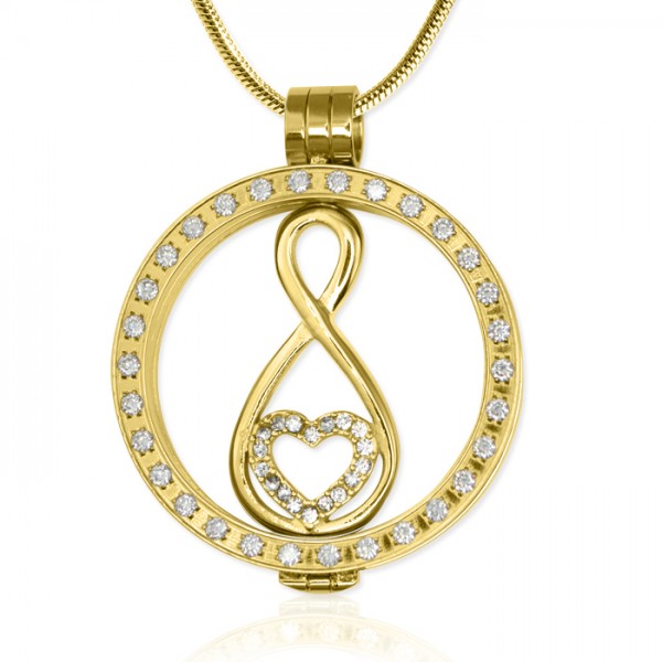 Personalisierte Gold Diamonte Halskette mit 18 Karat Gold überzogen Unendlichkeit
