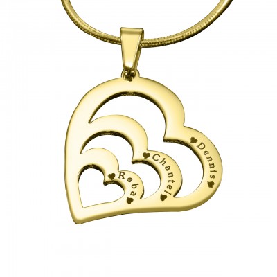 Personalisierte Herzen der Liebe Halskette 18 karätigem Gold überzogen