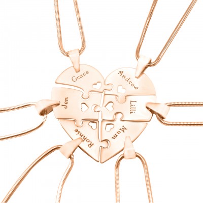 Personalisierte Hexa Herz Puzzle Halskette