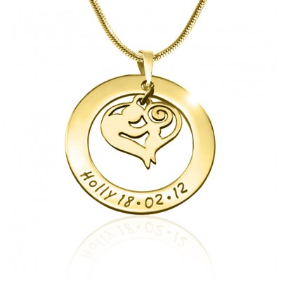 Personalisierte Mutter Liebe Halskette 18 karätigem Gold überzogen