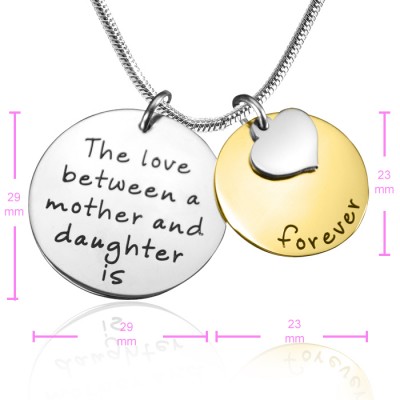 Personalisierte Mutter immer Halskette Zwei Ton Gold, Silber,