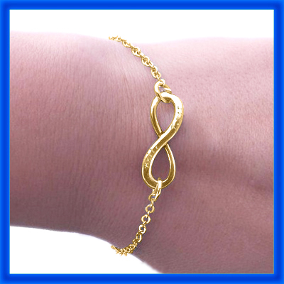 Personalisierte Klassisches Infinity Armband / Fußkette 18 karätigem Gold überzogen