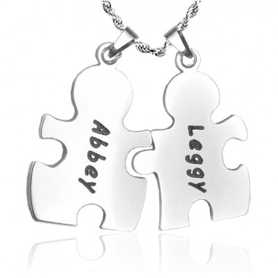 Personalisierte Puzzle Halskette Sterlingsilber