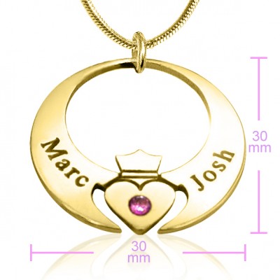 Personalisierte Queen of My Heart Halskette 18 karätigem Gold überzogen