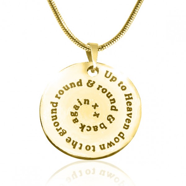 Personalisierte Strudel der Zeit Disc Halskette 18 karätigem Gold überzogen