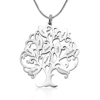 Personalisierte Tree of My Life Halskette 10 Sterling Silber