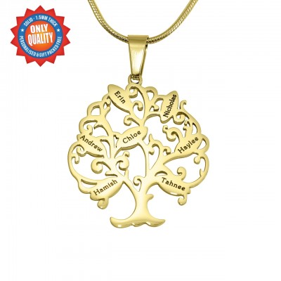 Personalisierte Tree of My Life Halskette 7 18 Karat Gold überzogen