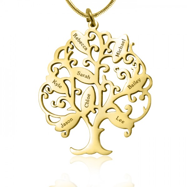 Personalisierte Tree of My Life Halskette 8 18 Karat Gold überzogen
