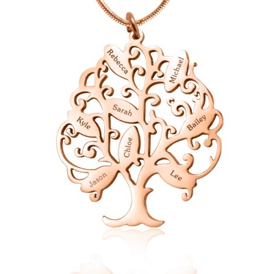 Personalisierte Tree of My Life Halskette 8 18 Karat Gold überzogen