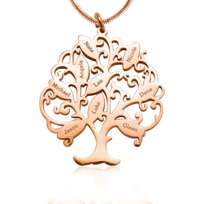 Personalisierte Tree of My Life Halskette 9 18 Karat Gold überzogen
