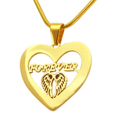 Personalisierte Engel in meinem Herz Halskette 18 karätigem Gold überzogen