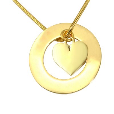 Personalisierte Kreis Mein Herz Halskette 18 karätigem Gold überzogen