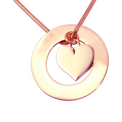 Personalisierte Kreis Mein Herz Halskette 18ct Rose Gold überzogen
