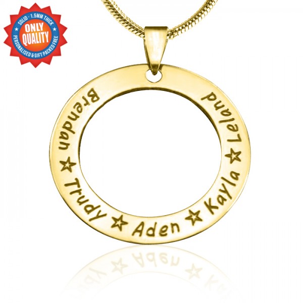 Personalisierte Circle of Trust Halskette 18 karätigem Gold überzogen