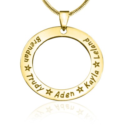 Personalisierte Circle of Trust Halskette 18 karätigem Gold überzogen