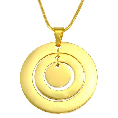 Personalisierte Kreise der Liebe Halskette 18 karätigem Gold überzogen