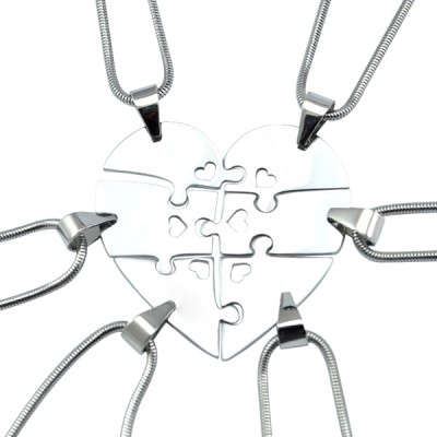 Personalisierte Hexa Herz Puzzle Halskette