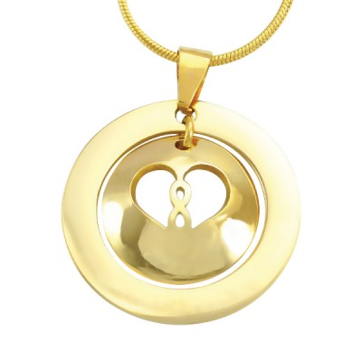 Personalisierte Unendlichkeit Dome Halskette 18 karätigem Gold überzogen