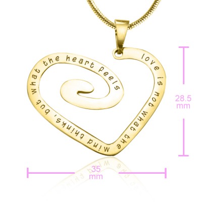 Personalisierte Liebes Herz Halskette 18 karätigem Gold überzogen * Limited Edition