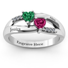 Dual Herzen Ring: Deine Story, unser Glanz – Ewig in Gold & Silber
