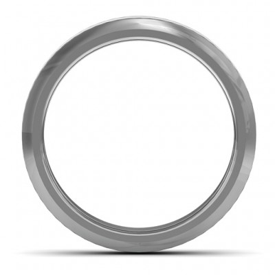 Männer Schrägkante Brushed Center Tungsten Ring