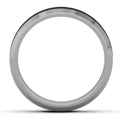 Männer schwarze Carbon Faser Inlay poliert Wolfram Ring
