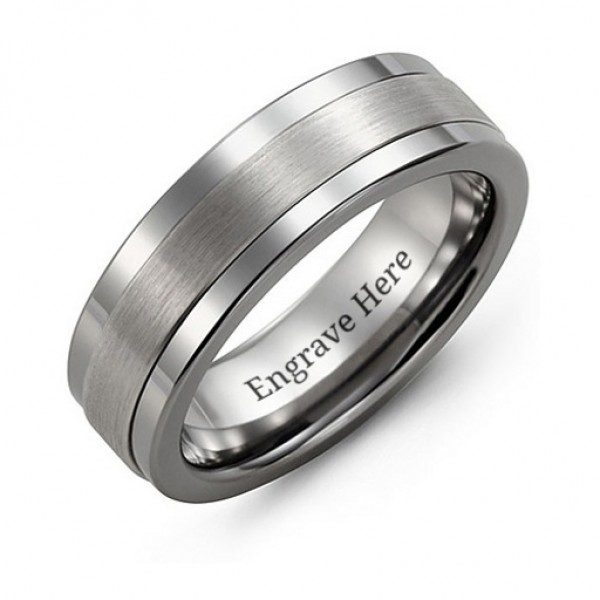 Herren Plain Center Tungsten Band Ring