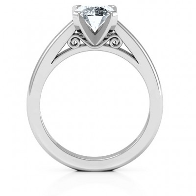 Sterling Silber Anbetung Solitaire Ring