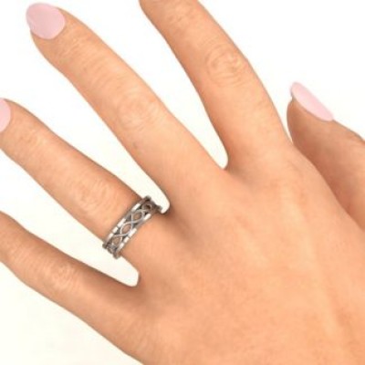 Sterling Silber Diadem Infinity Ring der Frauen