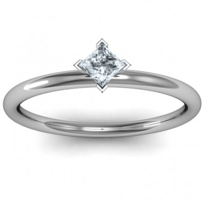 Sterling Silber L Form Prinzessin Ring