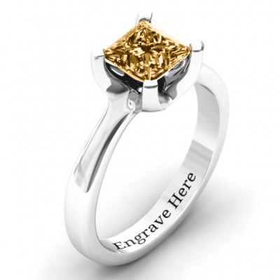 Sterling Silber Große Prinzessin Solitaire Ring