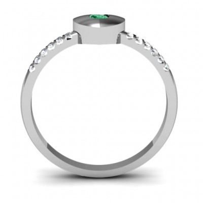 Sterling Silber festes Herz mit Mikro pflastern Akzente Ring