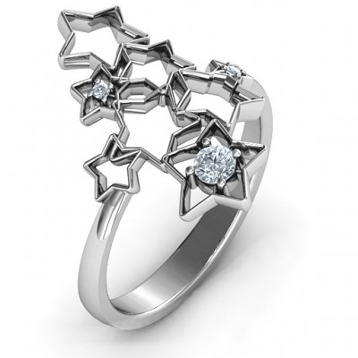 Sterling Silber funkelnde Constellation Ring