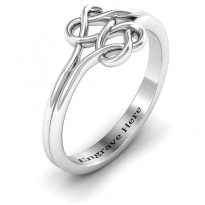 Sterling Silber Verwirrte Herz Infinity Ring