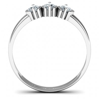 Sterling Silber Trinity Ring mit Cubic Zirkonia Steinen