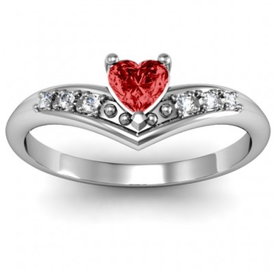 V Accented Herz Ring