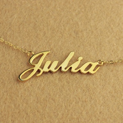 Solid Gold 18ct Julia Art Name Halskette