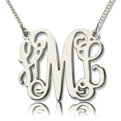 Personalisierte Monogramm Initialen Halskette aus Sterling Silber